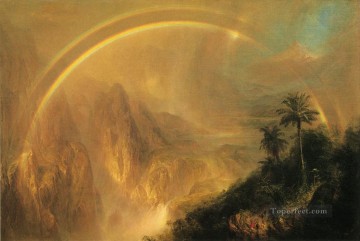 Temporada de lluvias en el paisaje tropical Río Hudson Frederic Edwin Church Mountain Pinturas al óleo